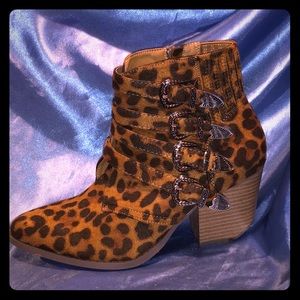 Beast leopard print booties